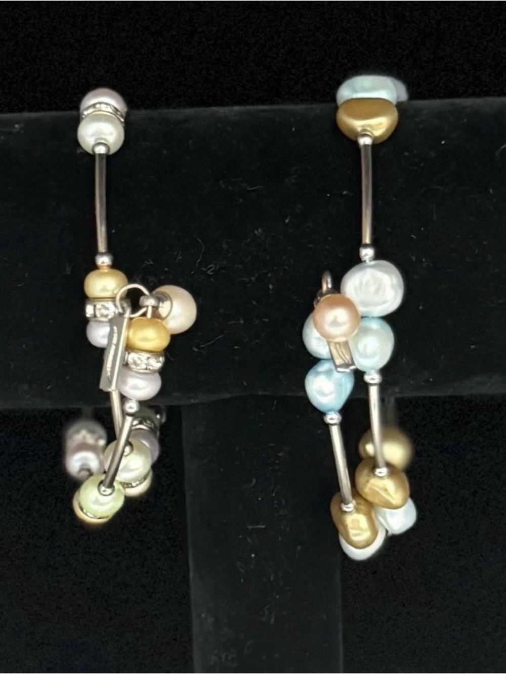 Lot Of 2 Vantel Pearls Wrap Bracelets Each W Dangling Cultured Pearl On The End